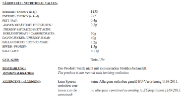 1kg Getrocknete Pflaumen ohne Stein, natur, ohne Zusätze