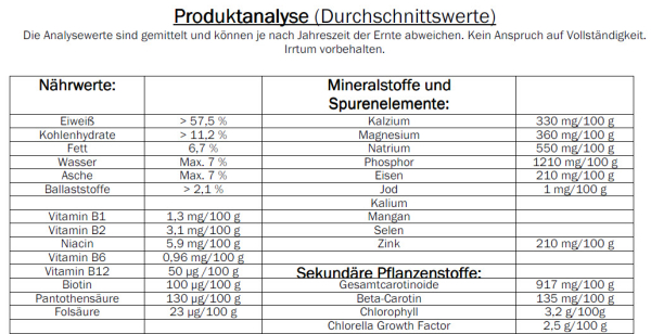 500g BIO Chlorella-Pulver, 100% rein