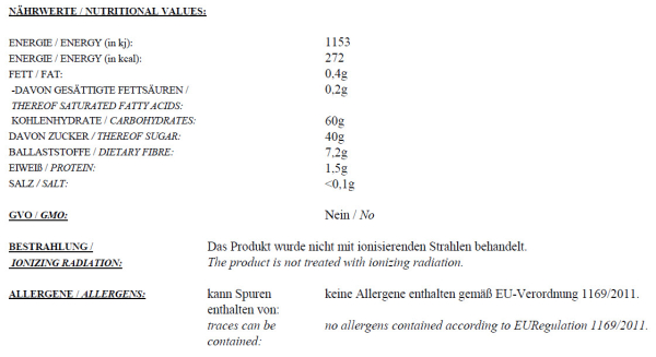 1kg Getrocknete Pflaumen ohne Stein, natur, ohne Zusätze