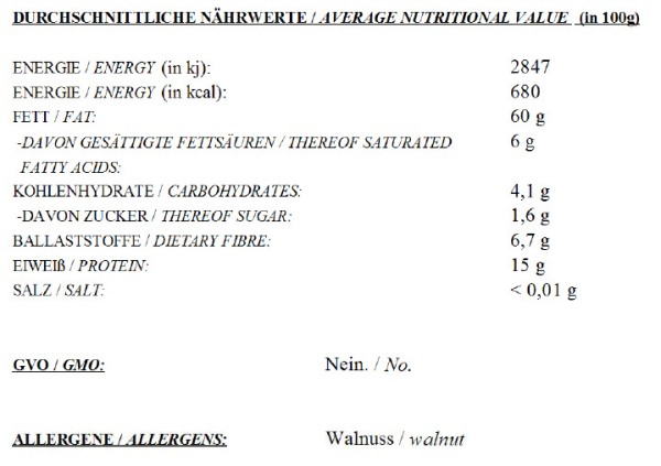 Walnusskerne "extra light", 1kg, natur